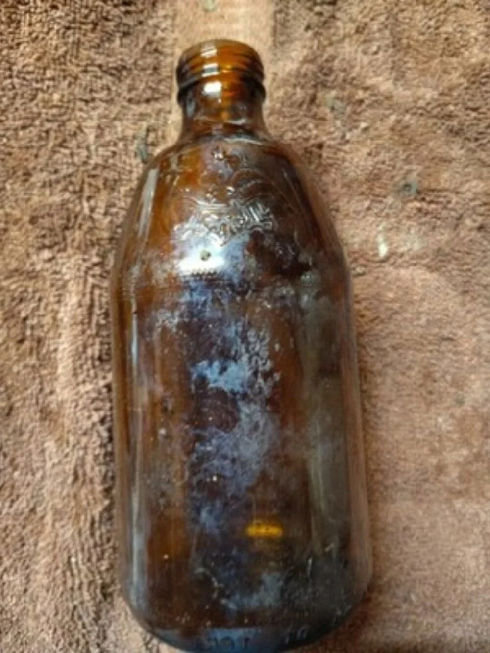Vintage Anheuser Busch Stubby Beer Bottle Brown Amber Glass Collectible Embossd